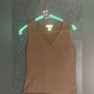 Ann Taylor brown sleeveless shirt-XS